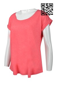 T680 訂做度身T恤款式    製作淨色T恤款式  花紗  設計女裝T恤款式   T恤生產商     粉紅色  低 胸 t 恤   好看 t 恤